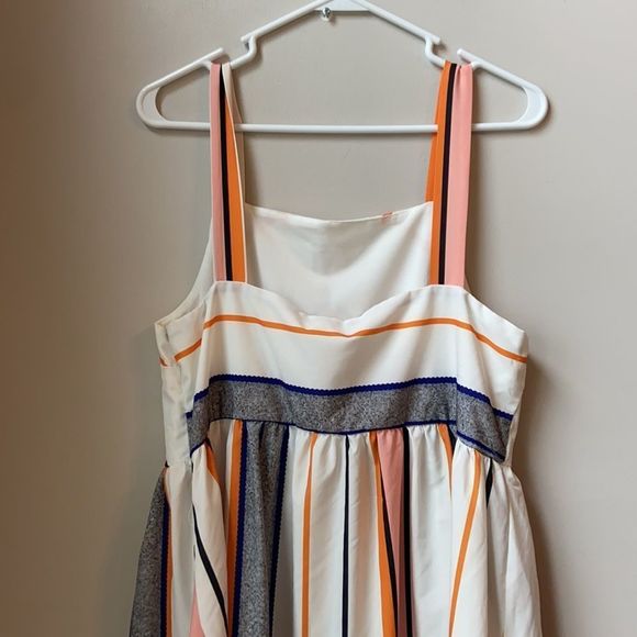 Wide Strapped Colorful Striped Maxi Dress - Picture 6 of 7